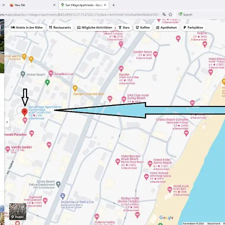 公寓式酒店 In Sunny Beach, Complex Sun Village, 80 Qm, 2 Bedrooms & Living Near To The Beach, Swimming Pool, Garden