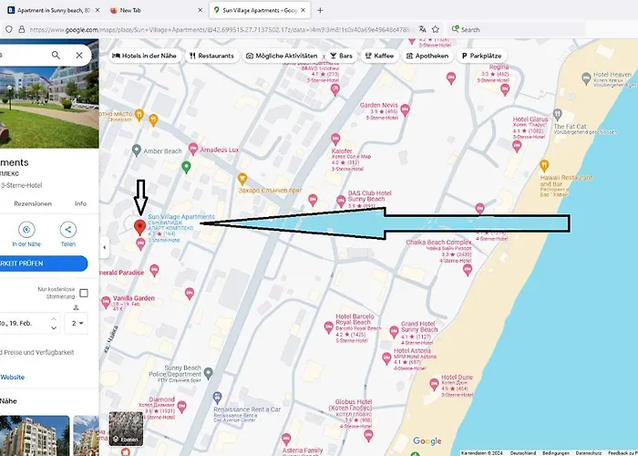 公寓式酒店 In Sunny Beach, Complex Sun Village, 80 Qm, 2 Bedrooms & Living Near To The Beach, Swimming Pool, Garden